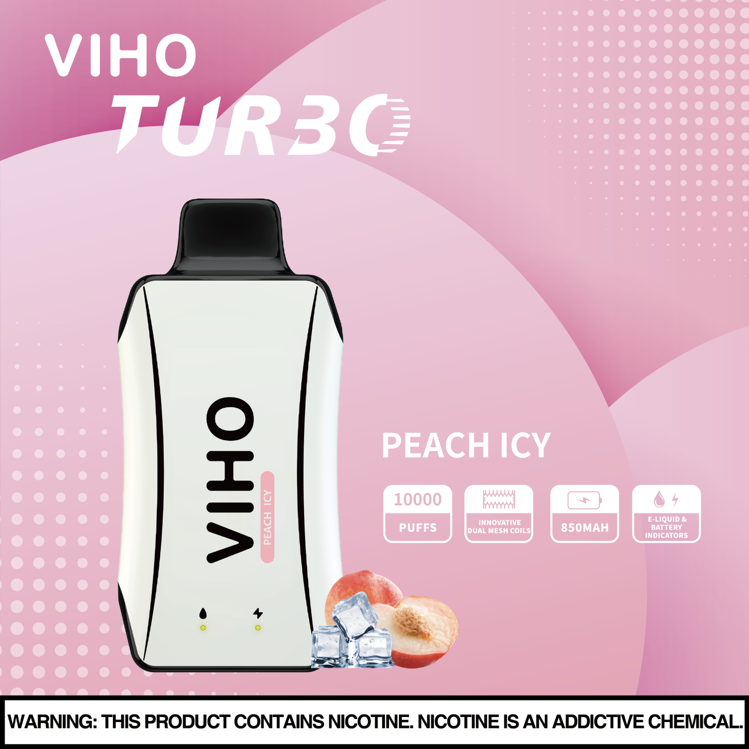 VIHO Turbo 10000 - Peach Icy